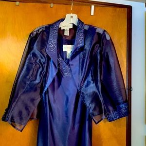 Floor length gown with shear jacket